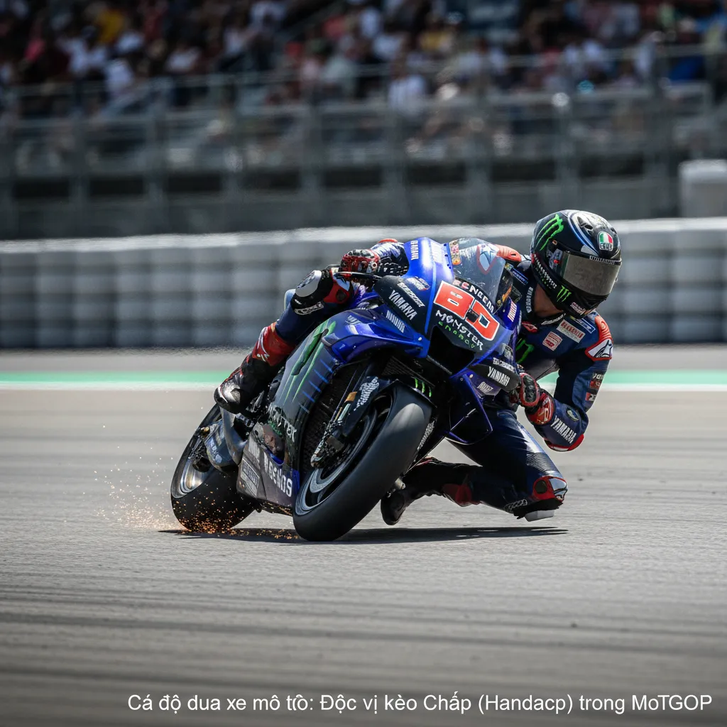 A MotoGP rider cornering at high speed